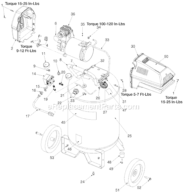 Page A Diagram and Parts List for 919-72432 Type 0 Black and Decker Compressor